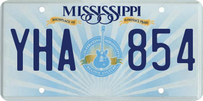 MS license plate YHA854