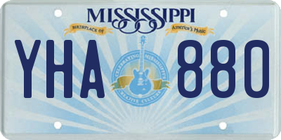 MS license plate YHA880
