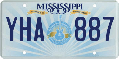 MS license plate YHA887
