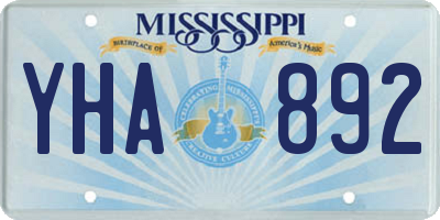 MS license plate YHA892