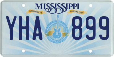 MS license plate YHA899