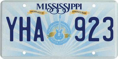 MS license plate YHA923
