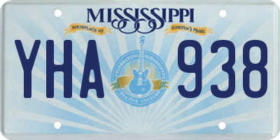 MS license plate YHA938
