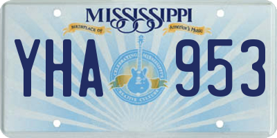 MS license plate YHA953