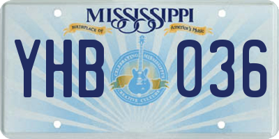 MS license plate YHB036