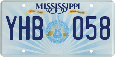 MS license plate YHB058