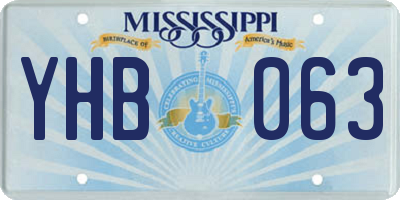 MS license plate YHB063