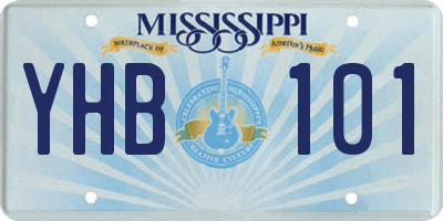 MS license plate YHB101