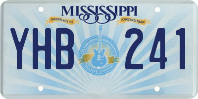 MS license plate YHB241