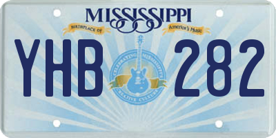 MS license plate YHB282