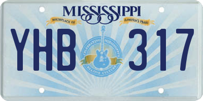 MS license plate YHB317