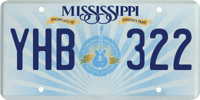 MS license plate YHB322