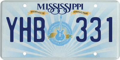 MS license plate YHB331