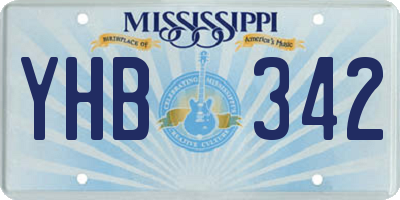 MS license plate YHB342