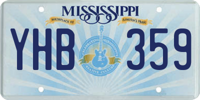 MS license plate YHB359
