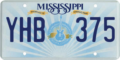 MS license plate YHB375