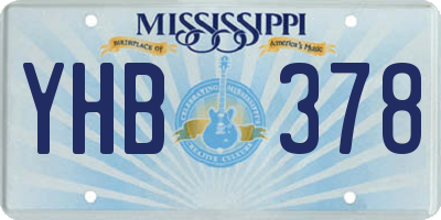 MS license plate YHB378