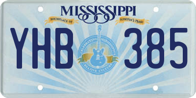 MS license plate YHB385