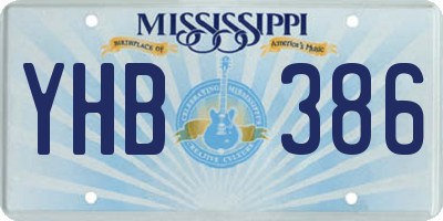 MS license plate YHB386
