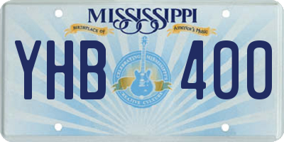 MS license plate YHB400