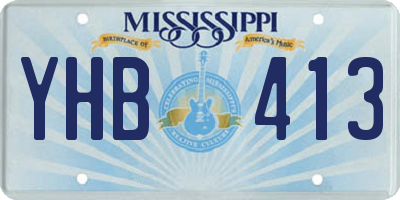 MS license plate YHB413