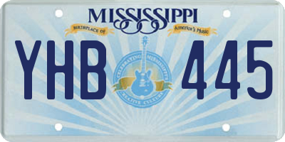 MS license plate YHB445