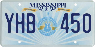 MS license plate YHB450