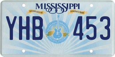 MS license plate YHB453