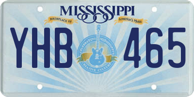 MS license plate YHB465