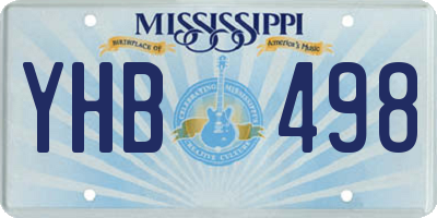 MS license plate YHB498