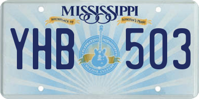MS license plate YHB503