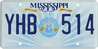 MS license plate YHB514