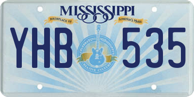 MS license plate YHB535