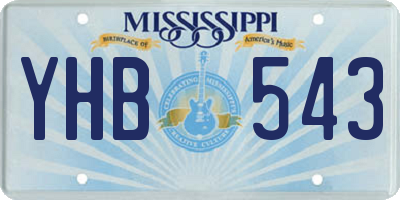 MS license plate YHB543