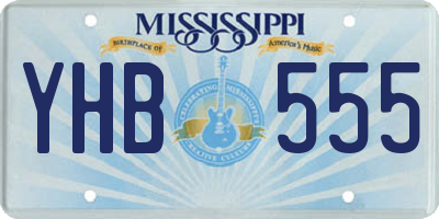 MS license plate YHB555