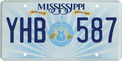 MS license plate YHB587