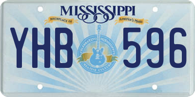 MS license plate YHB596