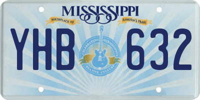 MS license plate YHB632