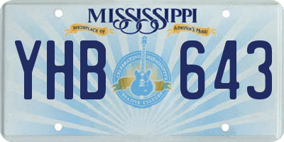 MS license plate YHB643