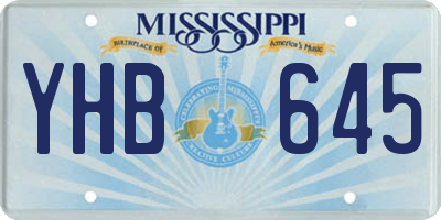 MS license plate YHB645