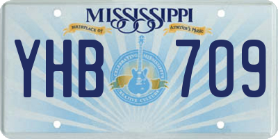 MS license plate YHB709
