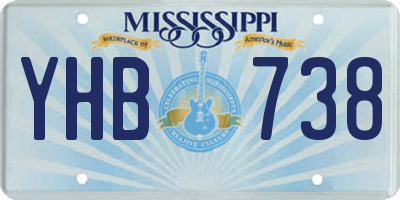 MS license plate YHB738