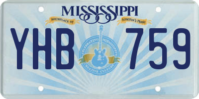 MS license plate YHB759