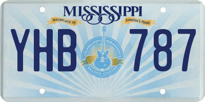 MS license plate YHB787
