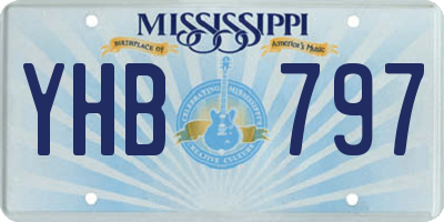 MS license plate YHB797