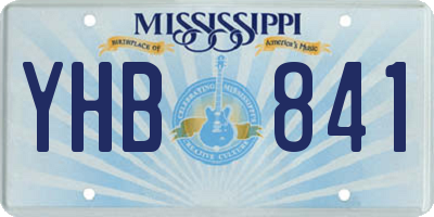 MS license plate YHB841