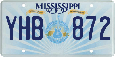 MS license plate YHB872