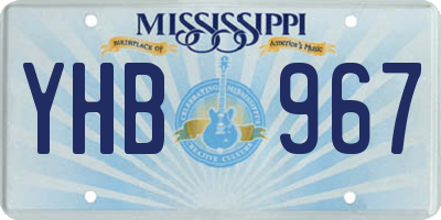 MS license plate YHB967