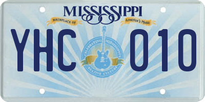MS license plate YHC010