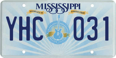 MS license plate YHC031